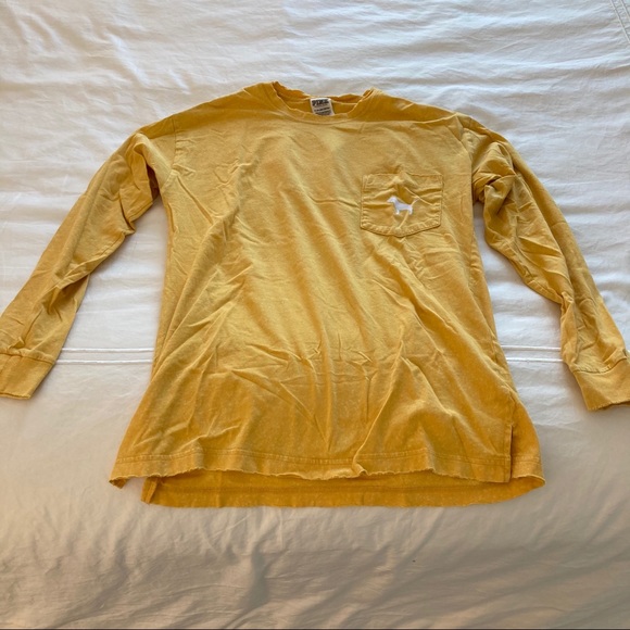 PINK Victoria's Secret Tops - VS PINK Dark Yellow/Gold Long Sleeve Shirt